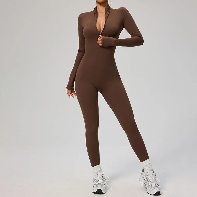 Cozy Fleece-Lined Zip-Up Jumpsuit