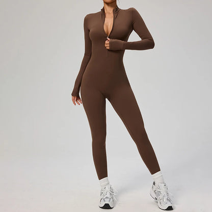 Cozy Fleece-Lined Zip-Up Jumpsuit
