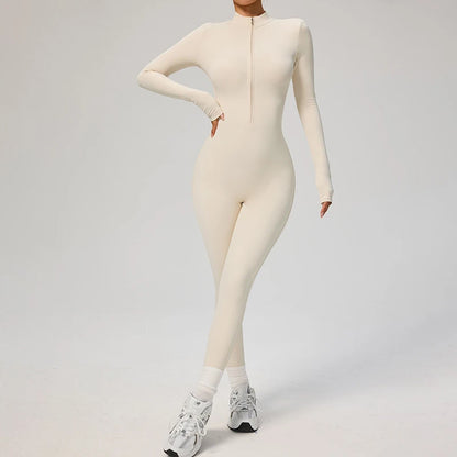 Cozy Fleece-Lined Zip-Up Jumpsuit