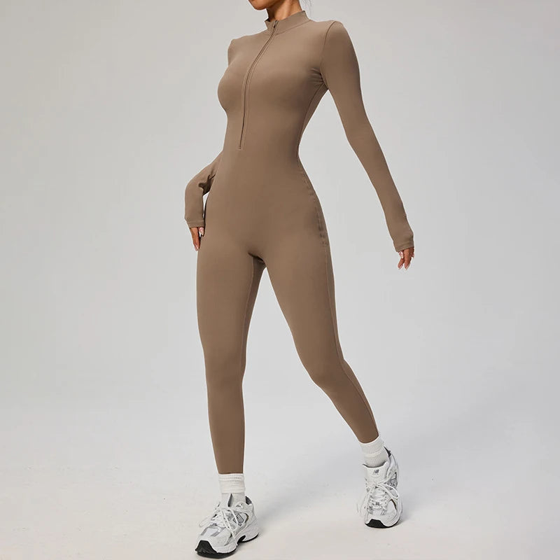 Cozy Fleece-Lined Zip-Up Jumpsuit